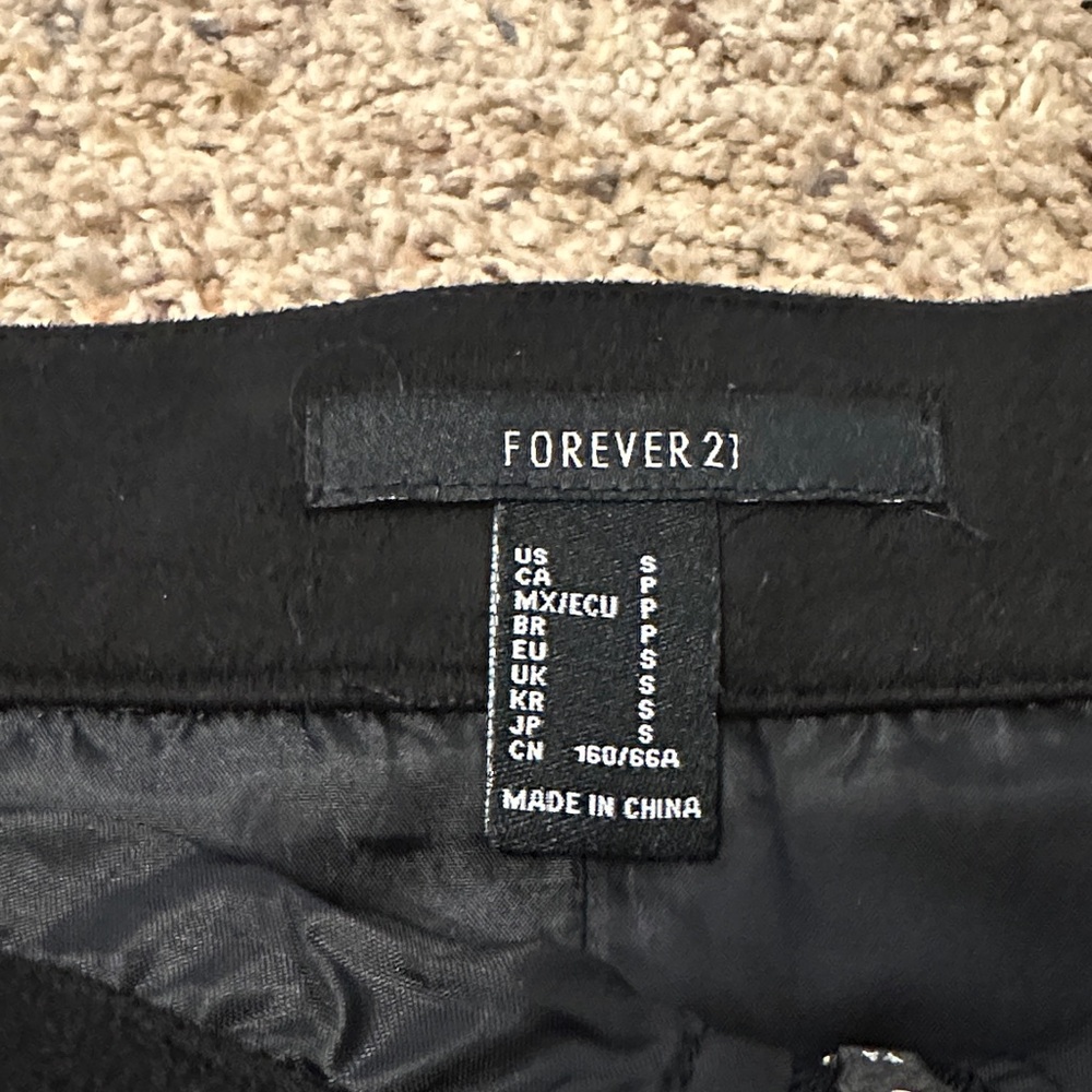 Forever 21 Black Mini Skirt with Zipper Accents - Picture 2 of 6